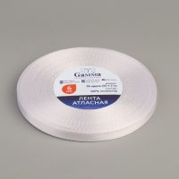 Лента атласная, 6 мм &times; 33 &plusmn; 2 м, цвет белый №001