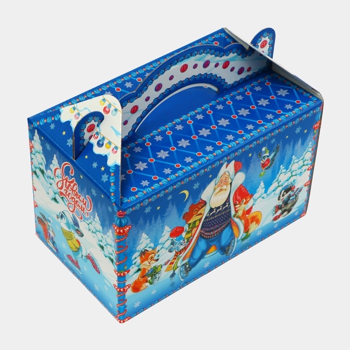 Новый год. Подарочная коробка Новый год. Подарочная коробка "Зимние забавы" новогодняя Чемоданчик средний 20 x 12 x 19 см.