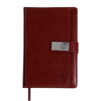 Ежедневник недатированный А5, 140 листов в клетку, с калькулятором, с хлястиком, обложка кожзам, МИКС