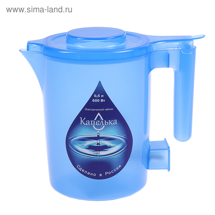 Чайник электрический Чайник электрический "Капелька", пластик, 0.5 л, 600 Вт, синий