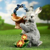 Садовая фигура "Зайка с лукошком" 29х26х32см Садовая фигура "Зайка с лукошком" 29х26х32см