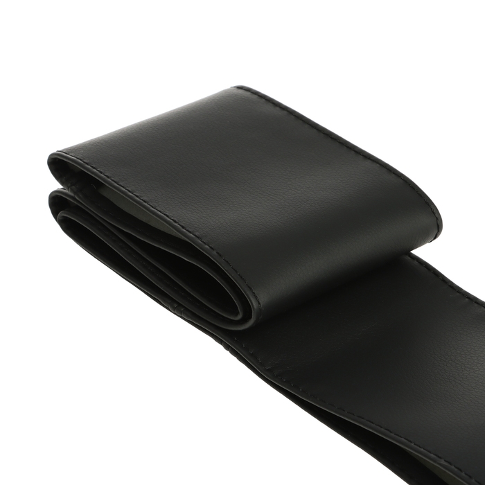 Оплетка на руль сшивная, экокожа, черная, нить, игла, размер L, 38-40 см