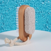 Пемза для педикюра с щёткой, с подвесом, искусственная щетина, 9,5 × 4 см, в коробке, цвет коричневый Пемза для педикюра с щёткой, с подвесом, искусственная щетина, 9,5 × 4 см, в коробке, цвет коричневый