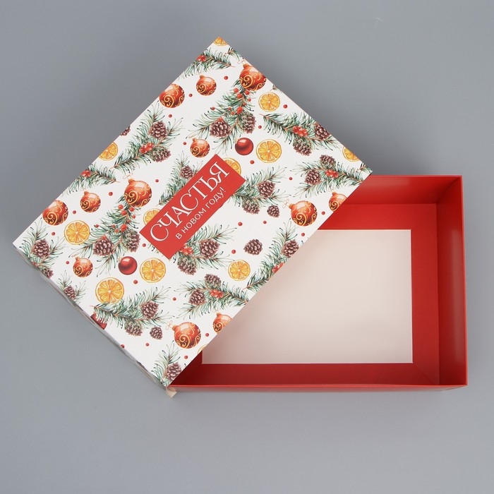 Коробка подарочная новогодняя складная &laquo;Счастья&raquo;, 25 х 18 х 10 см, Новый год