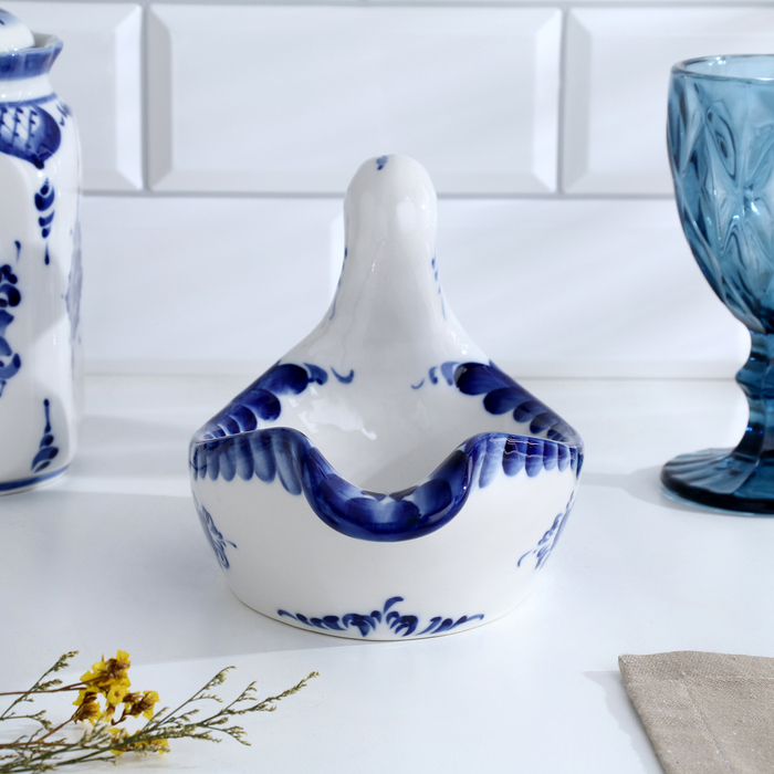 Подставка под половник &laquo;Уточка&raquo;, 13х21 см, гжель