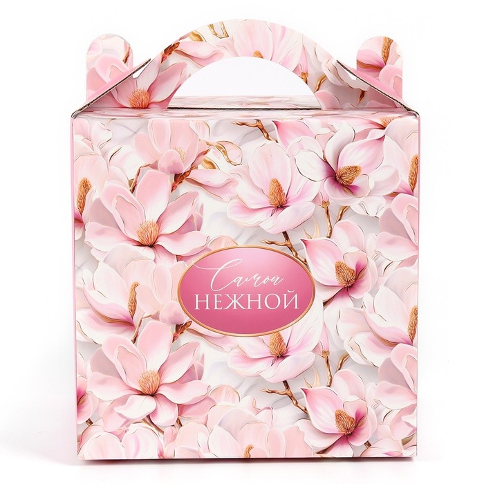 Коробка кондитерская с окном, сундук, &laquo;Самой нежной&raquo;, 20 х 20 х 20 см