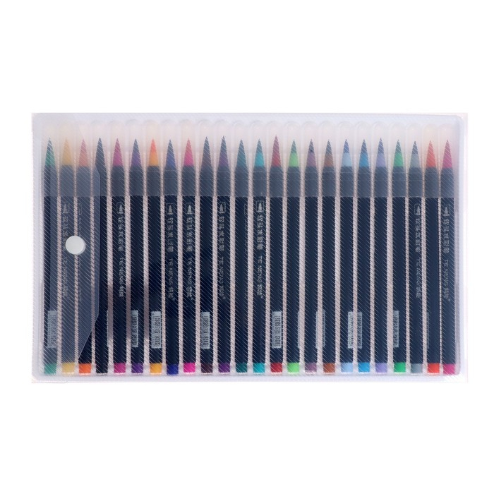 Фломастеры, 24 цвета, в пластиковой коробке, вентилируемый колпачок, Фломастеры, 24 цвета, в пластиковой коробке, вентилируемый колпачок, "Кисти"