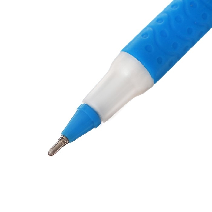 Набор шариковых ручек 12 штук, 0,7мм, корпус белый с резиновым держателем, чернила синие, МИКС Набор шариковых ручек 12 штук, 0,7мм, корпус белый с резиновым держателем, чернила синие, МИКС