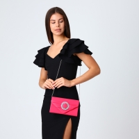 Сумка-клатч на магните, цвет фуксия