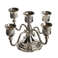 Подсвечник металл на 5 свечей "Грозди винограда" цвет серебро 13х21,5х21,5 см