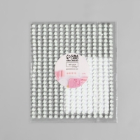 Жемчуг самоклеящийся, d = 3 мм, 15 полос на листе, цвет белый