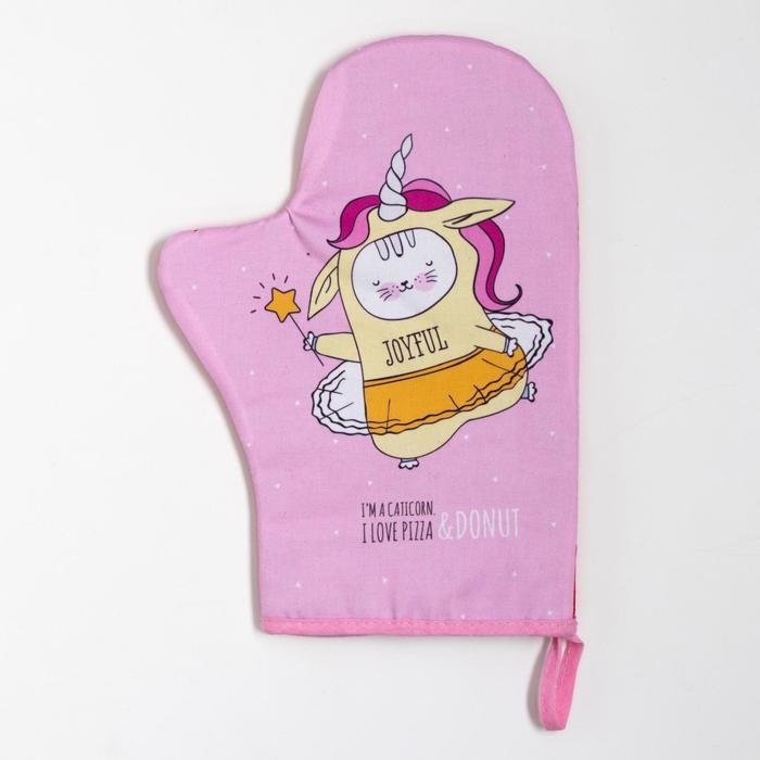 Набор кухонный &laquo;Caticorn&raquo; варежка-прихватка 20х28см, прихватка 19х19см,100% хлопок