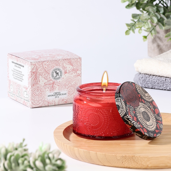 Свеча ароматическая в банке Свеча ароматическая в банке "GOJI BERRIES", 5х7 см, ягоды годжи