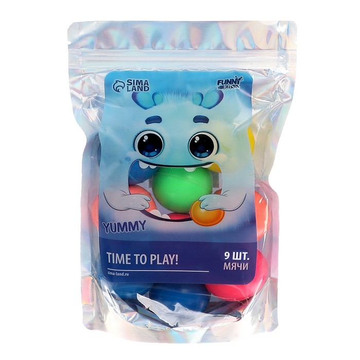 Мяч каучуковый, попрыгунчик &laquo;Монстрик&raquo;, цвета МИКС,в пакете