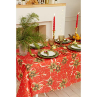 Скатерть новогодняя Доляна "Новогодние подарки" 145*300 +/- 2 см, 100% п/э