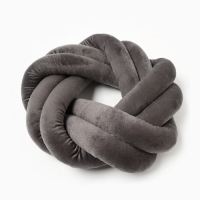 Подушка-узел &laquo;Этель&raquo;, d=33см, цвет серый, велюр