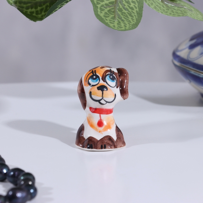 Сувенир собака &laquo;Щенок&raquo;, гжель, цвет