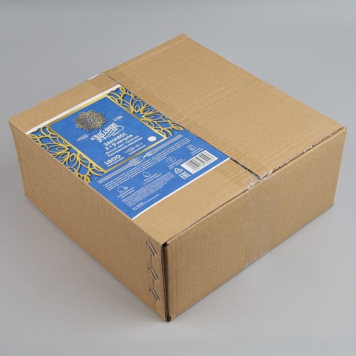 Гирлянда «Занавес» 2 × 9 м, IP44, УМС, белая нить, 1800 LED, свечение белое, 220 В Гирлянда «Занавес» 2 × 9 м, IP44, УМС, белая нить, 1800 LED, свечение белое, 220 В