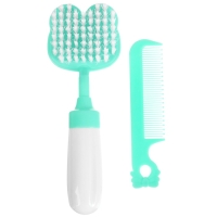 Набор расчёсок с погремушкой &laquo;Панда&raquo;, 2 предмета: расчёска с зубчиками + щётка