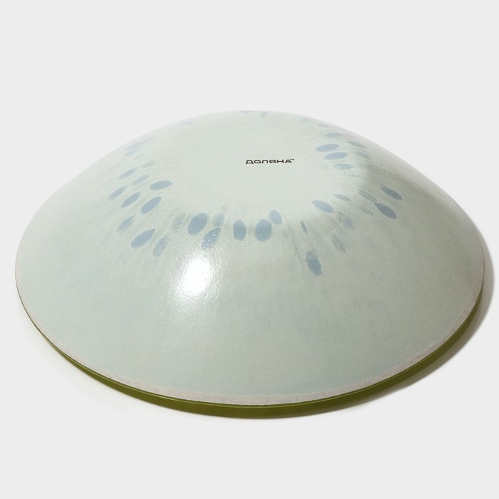 Набор тарелок стеклянных Доляна &laquo;Романтичный киви&raquo;, 19 предметов: 6 десертных тарелок, 6 обеденных тарелок, 6 мисок, салатник