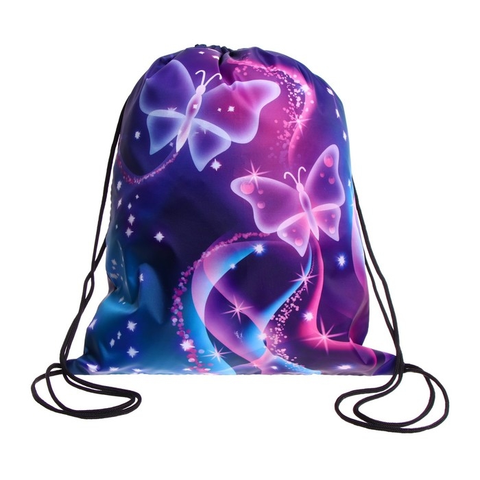 Мешок для обуви 420 х 340 мм, Calligrata МСО-5С, (мягкий полиэстер, плотность 210D), Мешок для обуви 420 х 340 мм, Calligrata МСО-5С, (мягкий полиэстер, плотность 210D), "Бабочки"