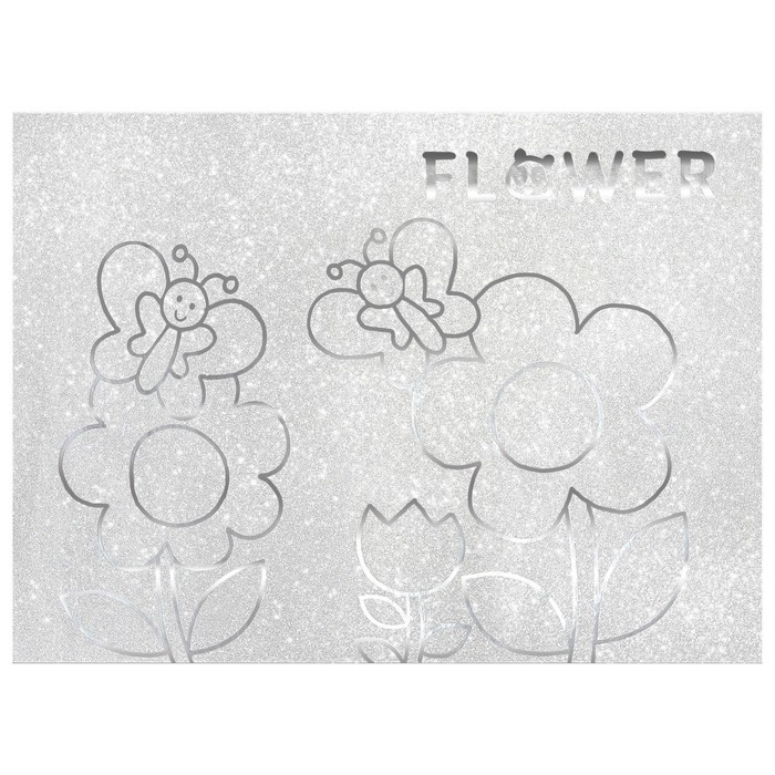 Бумага цветная самоклеящаяся, раскраска, А4, 6 листов, 1 цвет, с блёстками, односторонняя, в пакете, 80 г/м&sup2;, Маша и Медведь