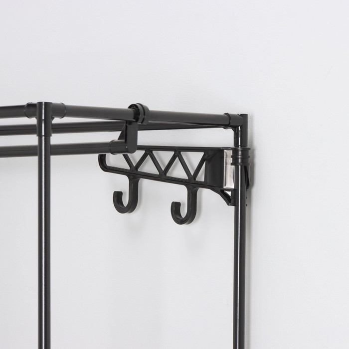 Вешалка - стойка напольная для одежды LaDо́m, с полками для хранения, 107&times;35&times;173 см, цвет чёрный