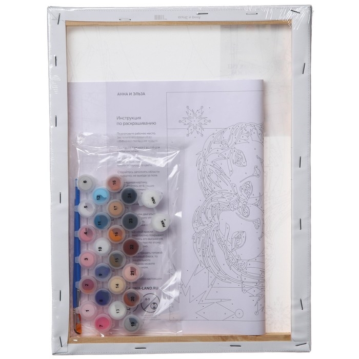 Картина по номерам на подрамнике Картина по номерам на подрамнике "Анна и Эльза" 30х40 см, Холодное сердце