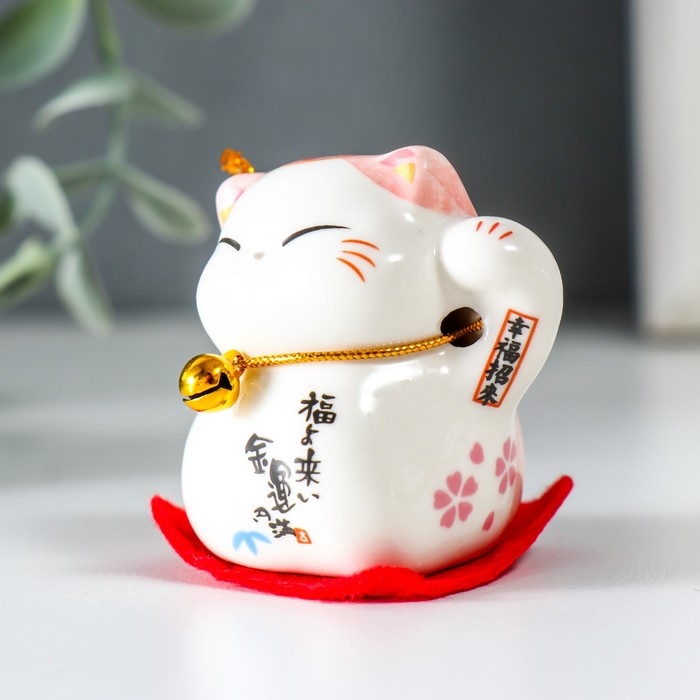 Сувенир керамика Сувенир керамика "Манэки-нэко - пухлые щёчки" 4,5х3,8х4,6 см набор 5 шт