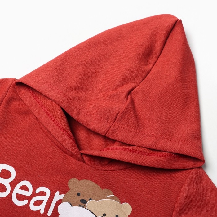 Комплект детский (толстовка/брюки), цвет кирпичный, рост 74 см