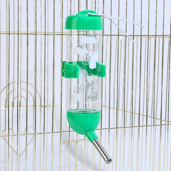 Поилка для грызунов 125 мл, 12,5 Х 4,5 см, микс цветов
