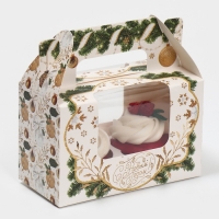 Коробочка для кексов &laquo;Шары&raquo;, 16 х 10 х 8 см, Новый год