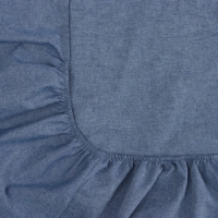 Простыня на резинке SL Home "Деним" 160*200+30 см, цв.синий, 100% жатый хлопок