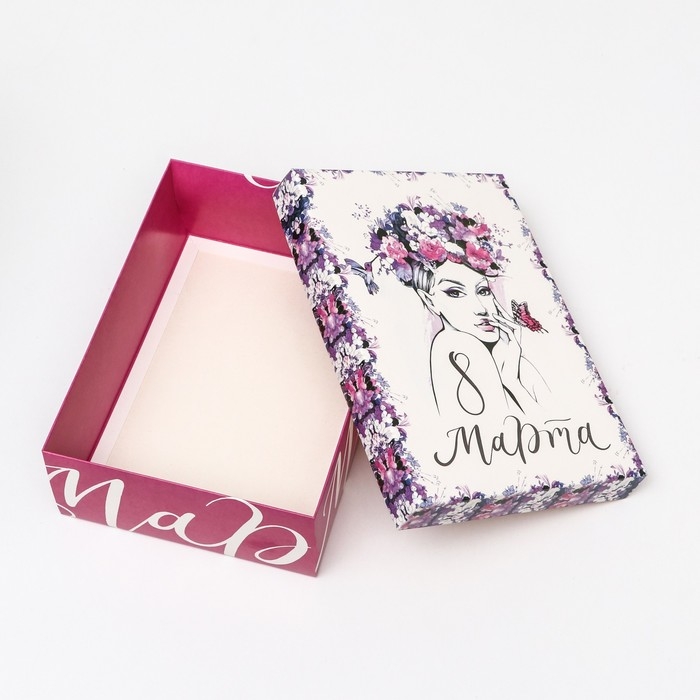 Коробка складная, Коробка складная, "Весенний портрет" 24 х 17 х 8 см