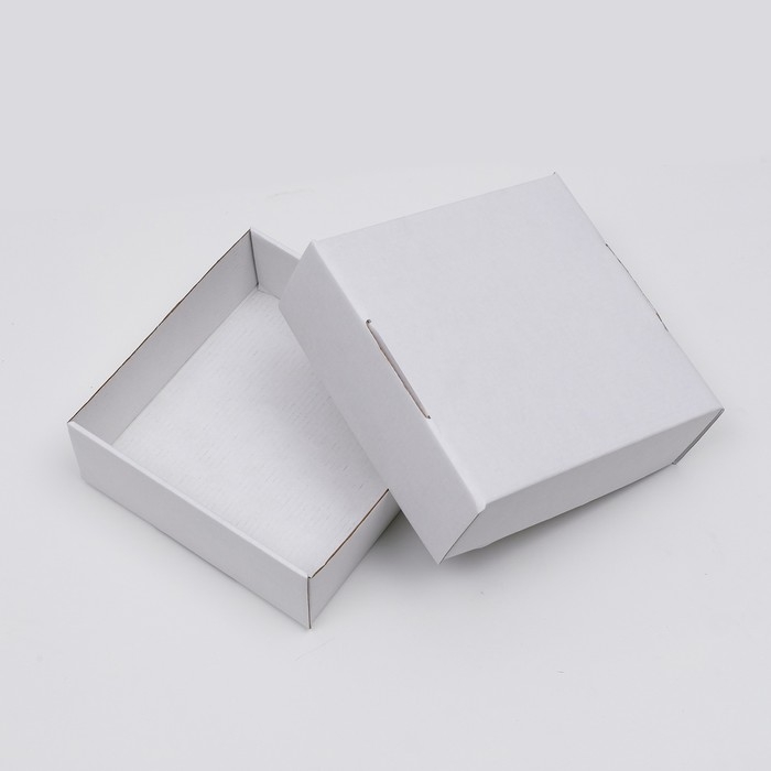 Коробка самосборная, крафт, белая, 16 х 16 х 6 см