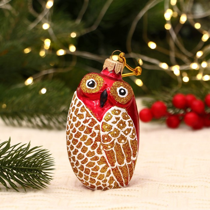 Ёлочная игрушка Ёлочная игрушка "Совушка" ручная роспись, 11 см,