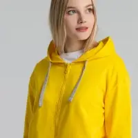 Толстовка на молнии с капюшоном Unit Siverga желтая, размер 3XL
