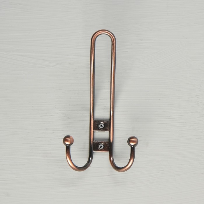 Крючок мебельный ТУНДРА TKT002, трехрожковый, медь