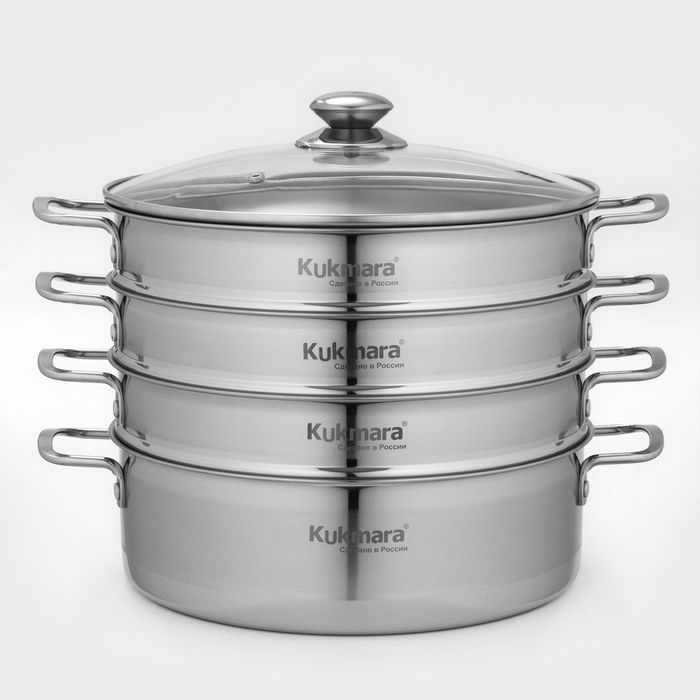 Мантоварка-пароварка, 5 л, d=28 см, стеклянная крышка Мантоварка-пароварка, 5 л, d=28 см, стеклянная крышка