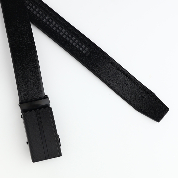 Ремень мужской, ширина 3,5 см, пряжка автомат, цвет чёрный
