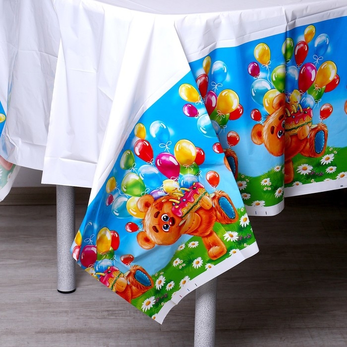 Скатерть одноразовая &laquo;Мишутка&raquo;, р-р 180 х 137см