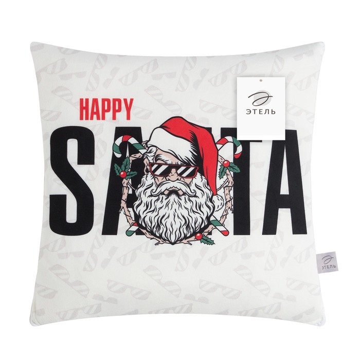 Подушка-плед Этель Happy Santa, подушка 40*40&plusmn;3 см, плед 100*150 см 100%п/э, 280 г/м2