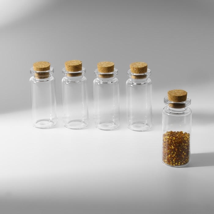 Баночки для хранения бисера, d = 2,2 × 5 см, 5 шт Баночки для хранения бисера, d = 2,2 × 5 см, 5 шт