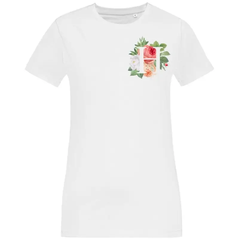 Футболка женская «Цветочная азбука: Н», белая, размер S Футболка женская «Цветочная азбука: Н», белая, размер S