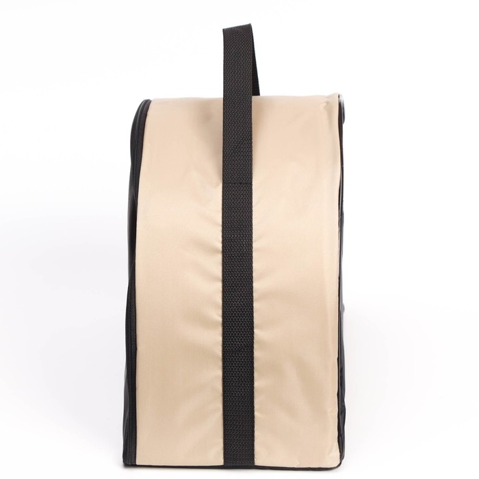 Сумка - переноска для животных, полукруглая, нейлон, 39 х 19 х 27 см, бежевая