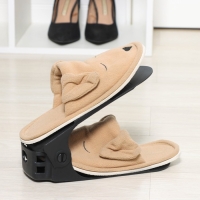 Подставка для хранения обуви регулируемая, 26&times;10&times;6 см, цвет чёрный