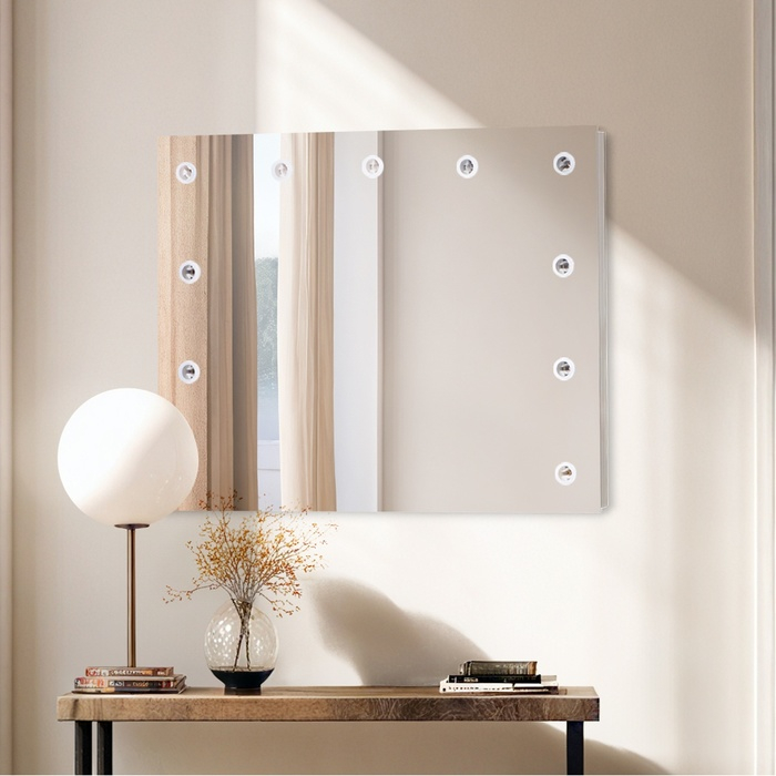 Зеркало, гримёрное, настенное, 11 лампочек, 80 х60 см Зеркало, гримёрное, настенное, 11 лампочек, 80 х60 см