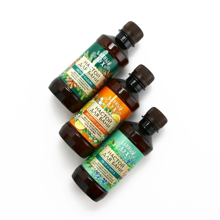 Подарочный набор БАННЫЙ ДУХ &laquo;С лёгким паром&raquo;, настой для бани, 3х250 мл, Новый Год