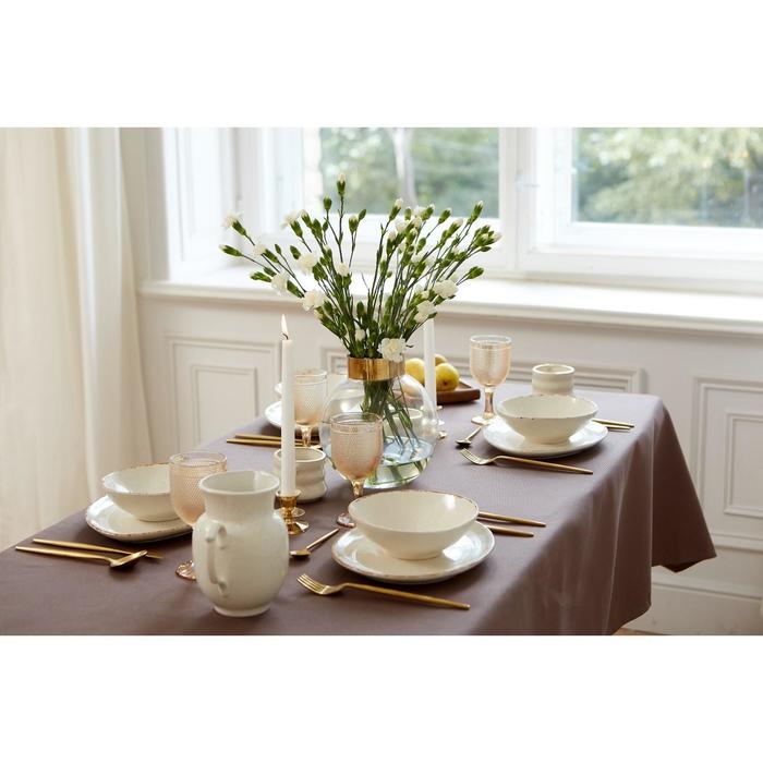 Скатерть "Этель" Elegance 150*180 +/-3см, цв.кофейный, пл. 192 г/м2, хл с ВГМО