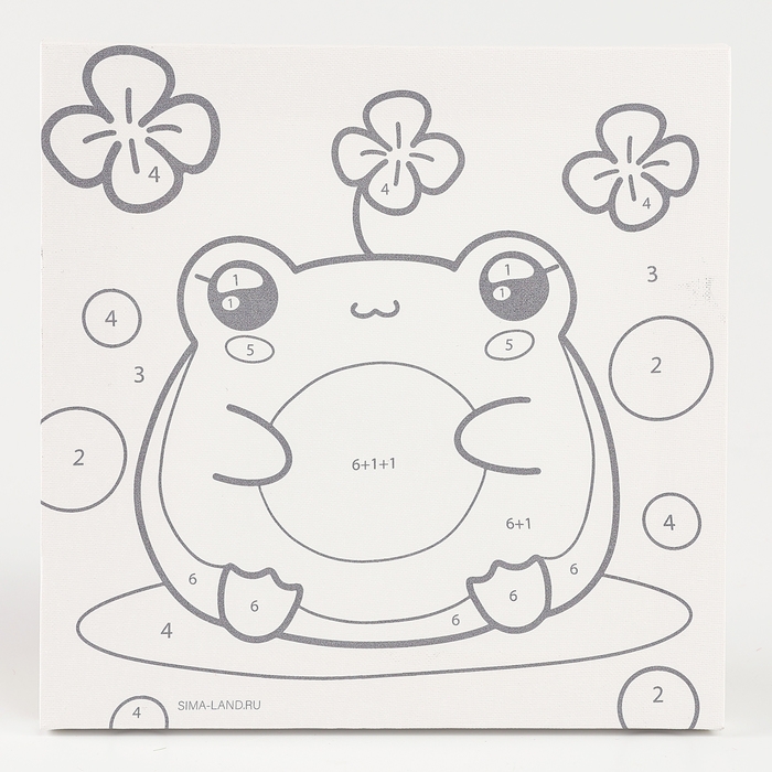 Картина по номерам на холсте с подрамником для детей &laquo;Милая лягушка&raquo;, 17 х 17 см